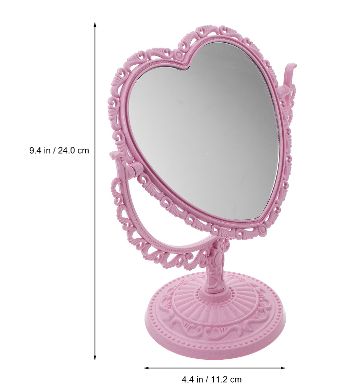 Mirror Heart Makeup Decor Tabletop