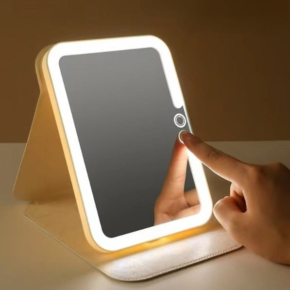 LED lamp folding mirror
